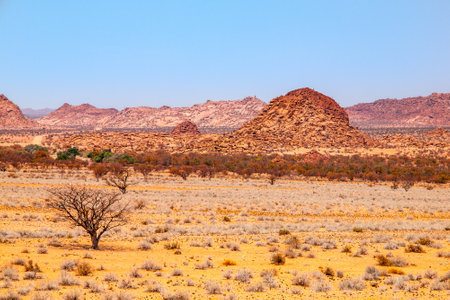 Orange rocky landscape of Damaralandの写真素材