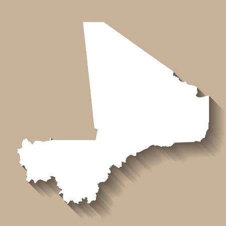Mali vector country map silhouetteのイラスト素材