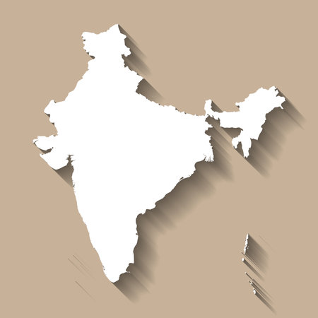 India vector country map silhouetteのイラスト素材