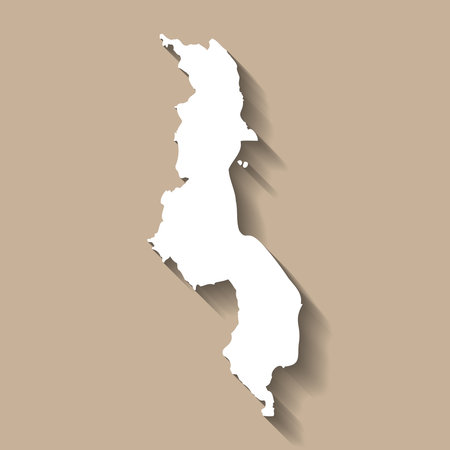 Malawi vector country map silhouetteのイラスト素材
