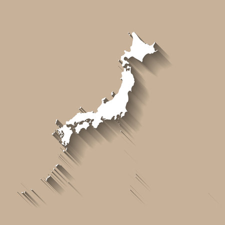 Japan vector country map silhouetteのイラスト素材