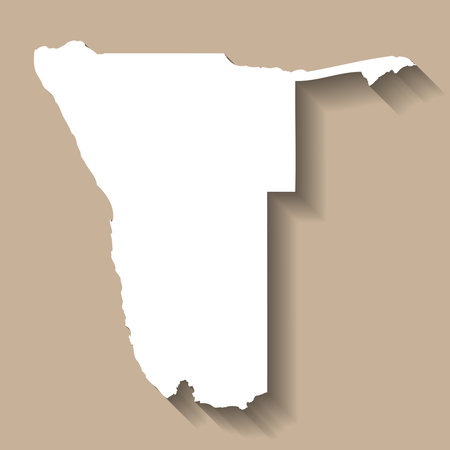 Namibia vector country map silhouetteのイラスト素材