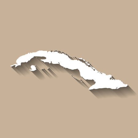 Cuba vector country map silhouetteのイラスト素材
