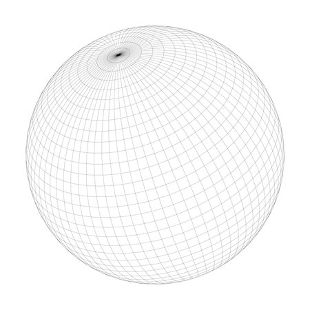 Planet Earth globe grid of meridians and parallels, or latitude and longitude. 3D vector illustrationのイラスト素材