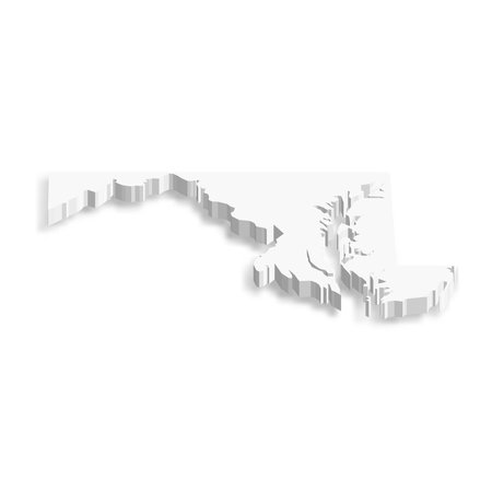 Maryland, state of USA - white vector 3D map of country area.のイラスト素材
