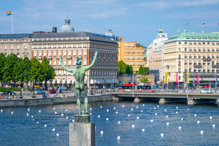 STOCKHOLM, SWEDEN - JUNE 10, 2022: Sun Singer Statue at Stromparterren Park in Stockholm, Swedenのeditorial素材