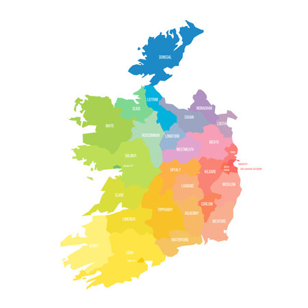 Ireland political map of administrative divisionsのイラスト素材