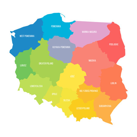 Poland political map of administrative divisionsのイラスト素材