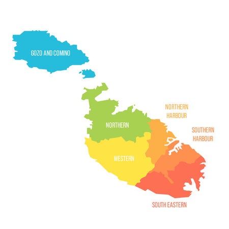 Malta political map of administrative divisionsのイラスト素材