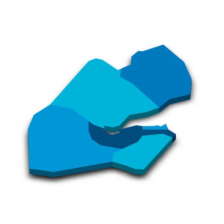 Djibouti political map of administrative divisionsの写真素材