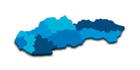 Slovakia political map of administrative divisionsのイラスト素材