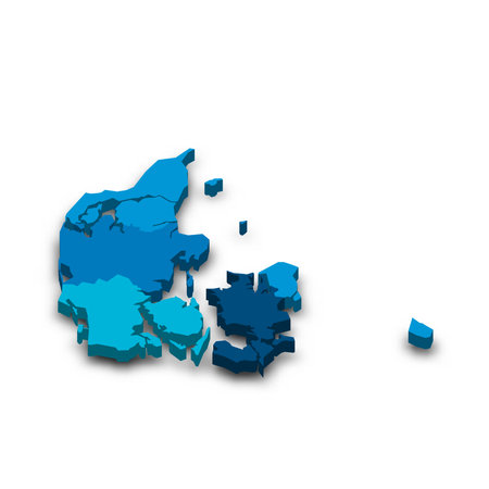 Denmark political map of administrative divisionsの写真素材