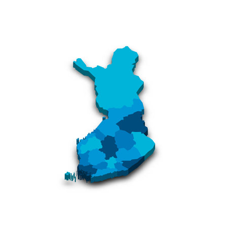 Finland political map of administrative divisionsの写真素材