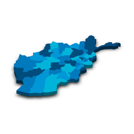 Afghanistan political map of administrative divisionsの写真素材