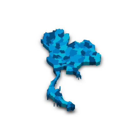 Thailand political map of administrative divisionsの写真素材