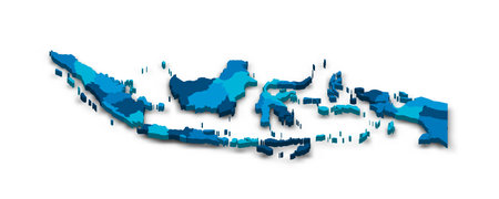 Indonesia political map of administrative divisionsのイラスト素材