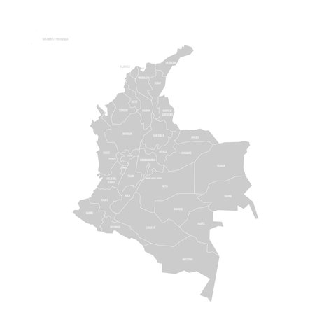Colombia political map of administrative divisionsのイラスト素材