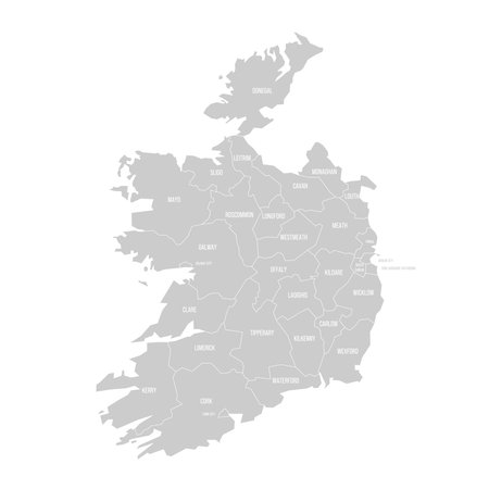 Ireland political map of administrative divisionsのイラスト素材