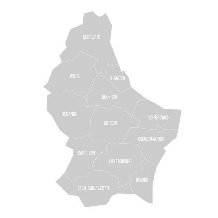 Luxembourg political map of administrative divisionsのイラスト素材