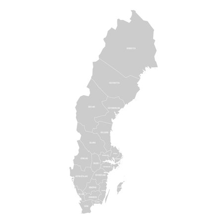 Sweden political map of administrative divisionsのイラスト素材