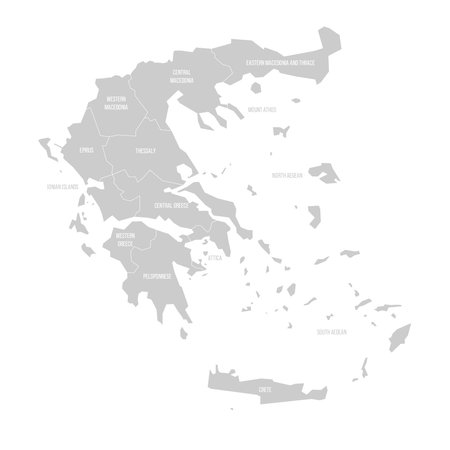 Greece political map of administrative divisionsのイラスト素材
