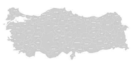 Turkey political map of administrative divisionsのイラスト素材