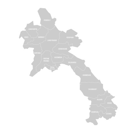 Laos political map of administrative divisionsのイラスト素材