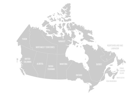 Canada political map of administrative divisionsのイラスト素材