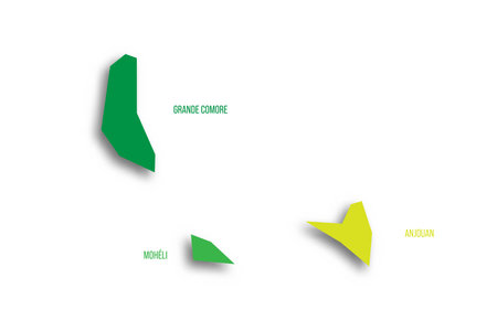 Comoros political map of administrative divisionsのイラスト素材