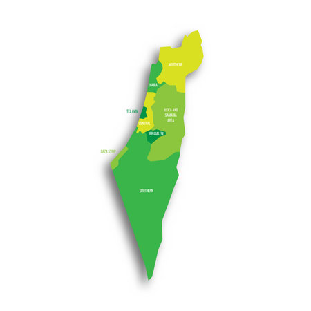 Israel political map of administrative divisionsのイラスト素材
