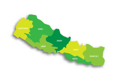 Nepal political map of administrative divisionsのイラスト素材
