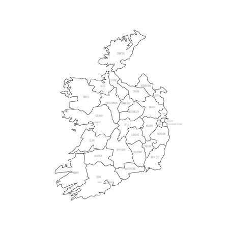 Ireland political map of administrative divisionsのイラスト素材