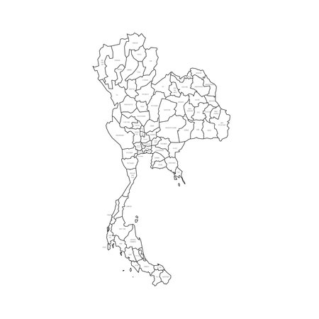 Thailand political map of administrative divisionsのイラスト素材