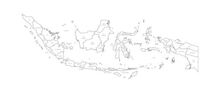 Indonesia political map of administrative divisionsのイラスト素材