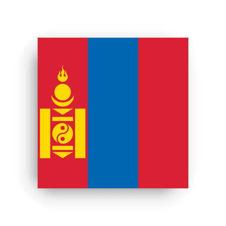Square vector flag of Mongoliaのイラスト素材