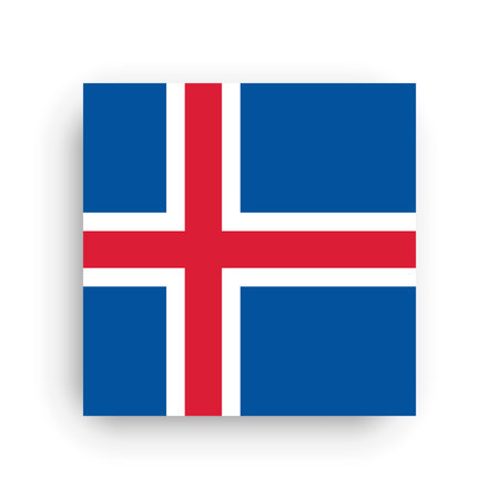 Square vector flag of Icelandのイラスト素材