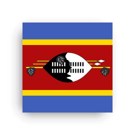 Square vector flag of Eswatini - former Swazilandのイラスト素材