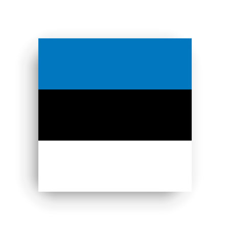 Square vector flag of Estoniaのイラスト素材