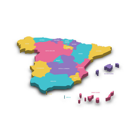 Spain political map of administrative divisions - autonomous communities and autonomous cities of...