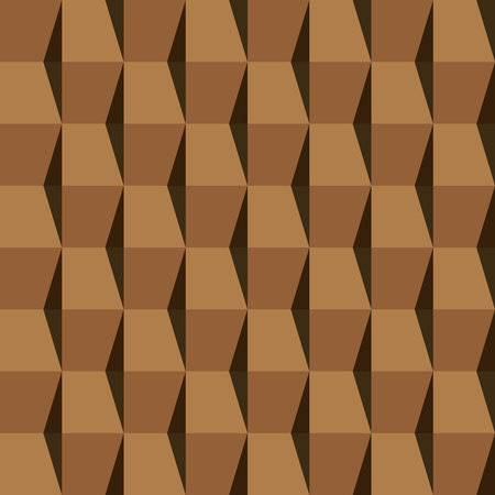 Brown roof tiles pattern. 3D like vector seamless pattern.のイラスト素材