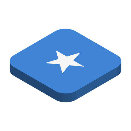 Somalia flag - 3D isometric square flag with rounded corners.のイラスト素材
