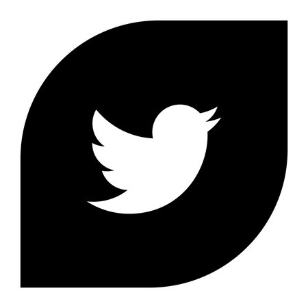 Twitter social media app icon. Square shape vector illustration.のeditorial素材