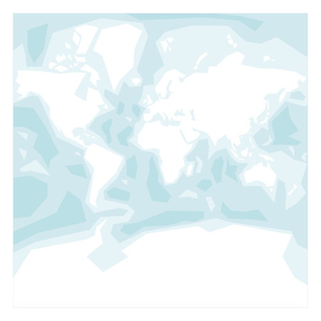 Map of World continents - North America, South America, Africa, Europe, Asia and Australia. Mercator projection. High detailed vector political map of countries and dependent territories with bathymetry and seas and oceans names.のイラスト素材