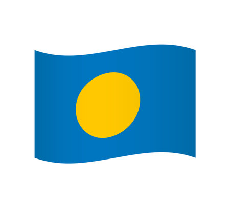 Palau flag - simple wavy vector icon with shading.のイラスト素材