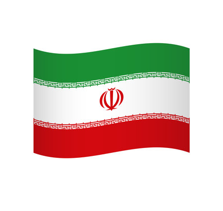 Iran flag - simple wavy vector icon with shading.のイラスト素材