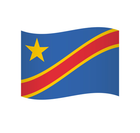 Democratic Republic of the Congo flag - simple wavy vector icon with shading.のイラスト素材