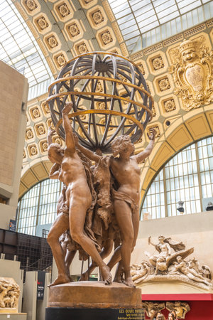 PARIS, FRANCE - APRIL 15, 2023: Jean-Baptiste Carpeaux, The Four Parts of the World. Orsay Museum in Paris, France.のeditorial素材