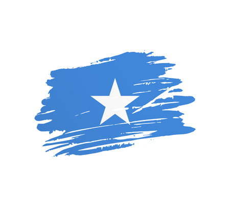 Somalia flag - nation vector country flag trextured in grunge scratchy brush stroke.のイラスト素材