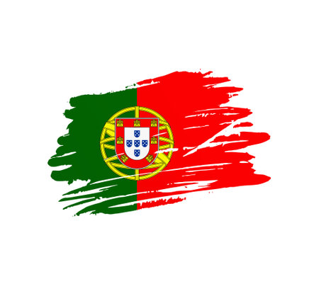 Portugal flag - nation vector country flag trextured in grunge scratchy brush stroke.のイラスト素材