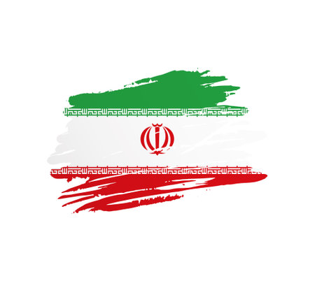 Iran flag - nation vector country flag trextured in grunge scratchy brush stroke.のイラスト素材